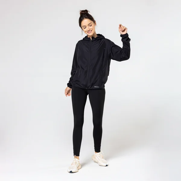 Veste coupe-vent de running Femme - KIPRUN Run 100 Wind Noire