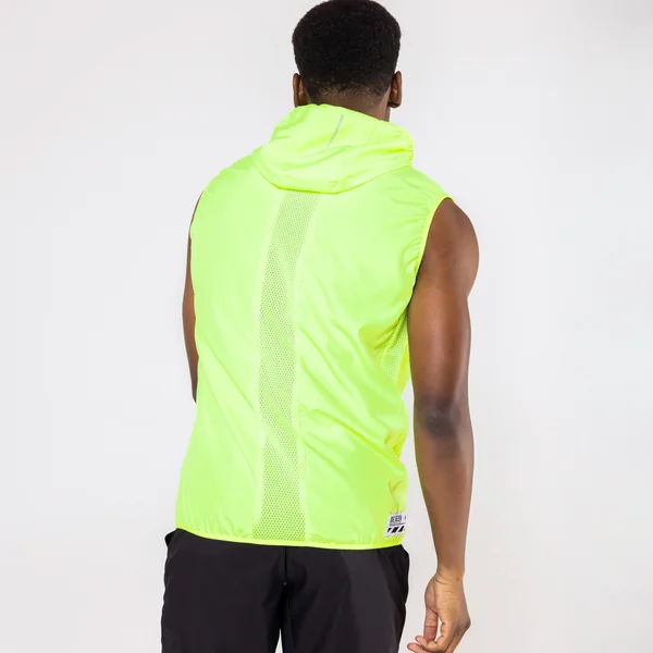 VESTE COUPE-VENT SANS MANCHE RUN 100 HOMME VISIBILITE