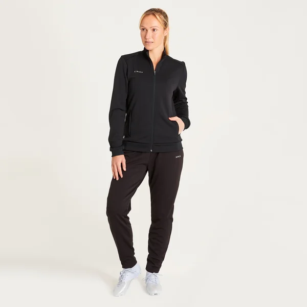 Veste de football d'entrainement ESSENTIELLE noire et grise