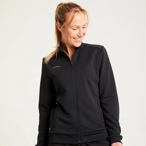 Veste de football d'entrainement ESSENTIELLE noire et grise