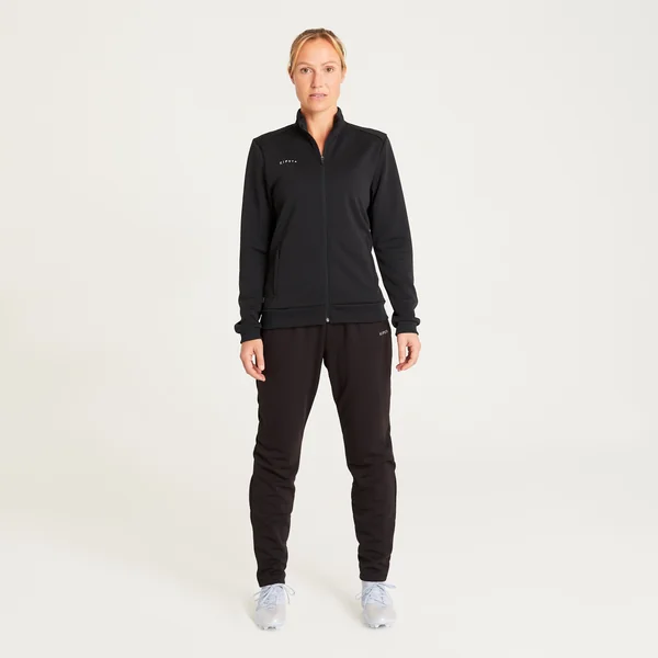 Veste de football d'entrainement ESSENTIELLE noire et grise