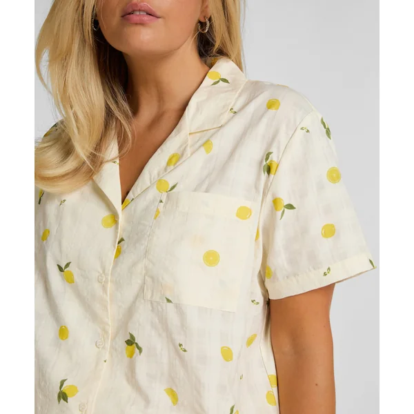 Veste de Pyjama Citron - Blanc
