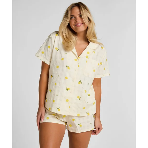 Veste de Pyjama Citron - Blanc