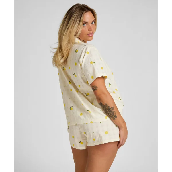 Veste de Pyjama Citron - Blanc