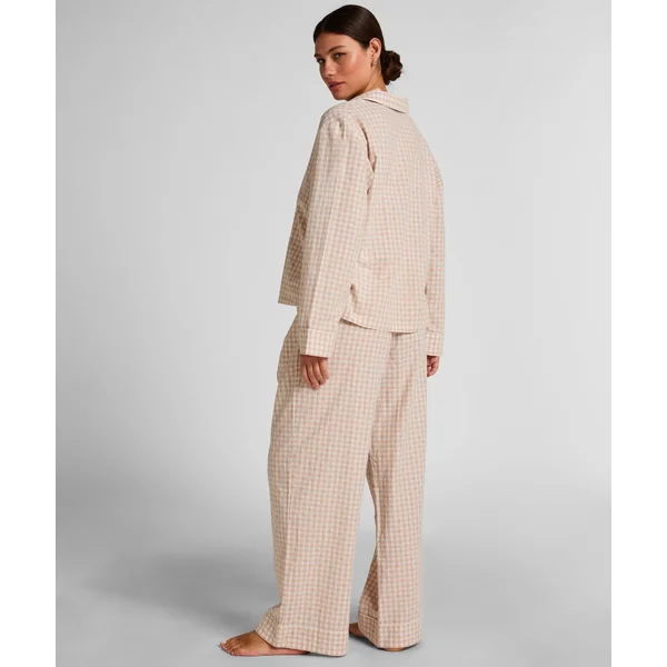 Veste de Pyjama Dobby en Coton Tissé - Beige