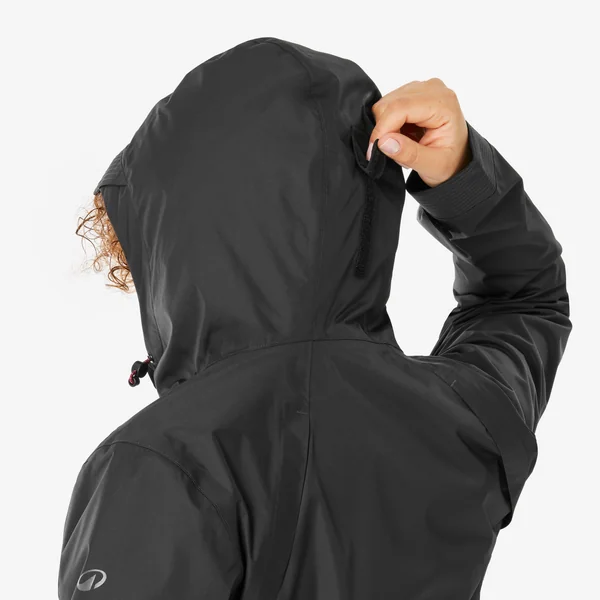 Veste de randonnée imperméable femme, NH500 noir