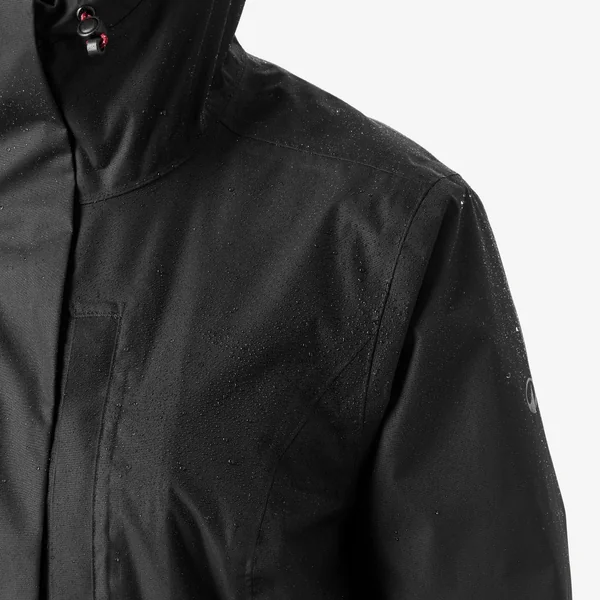 Veste de randonnée imperméable femme, NH500 noir