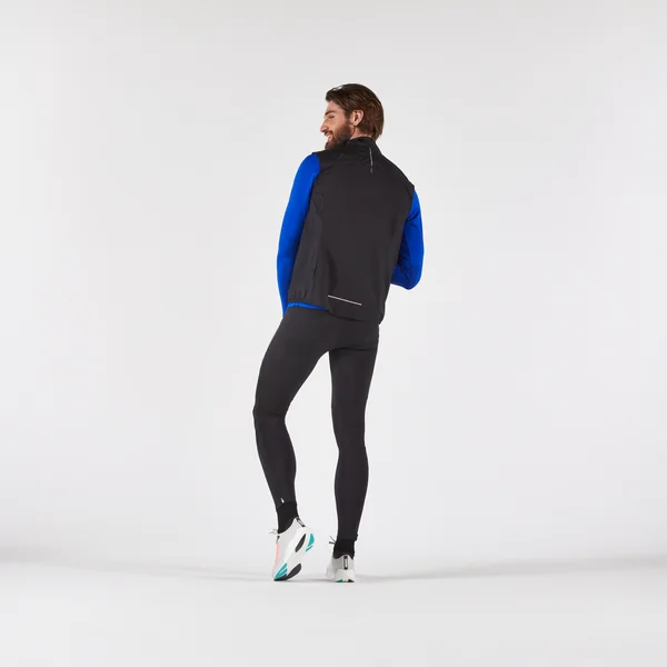 Veste de running coupe vent sans manche Homme, KIPRUN Run 500 noire