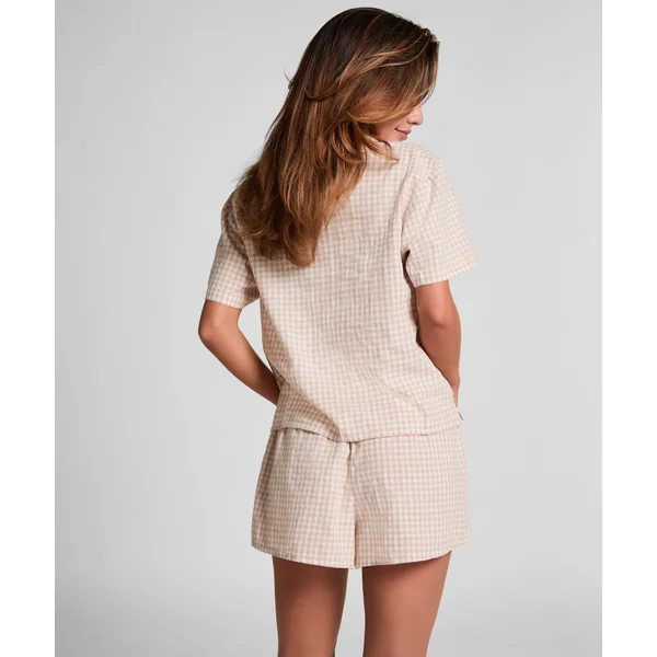 Veste en lin à carreaux - Blanc