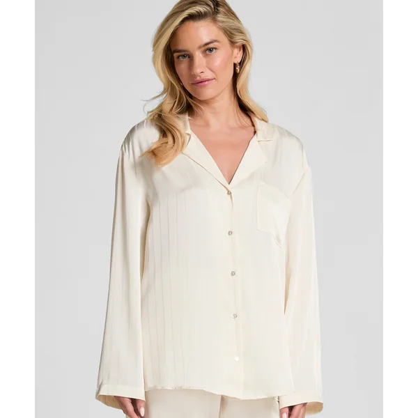 Veste en satin à rayures - Blanc