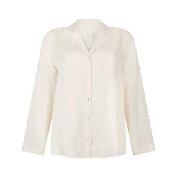 Veste en satin à rayures - Blanc