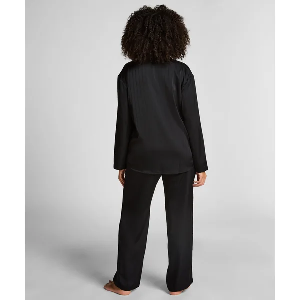 Veste en satin à rayures - Noir