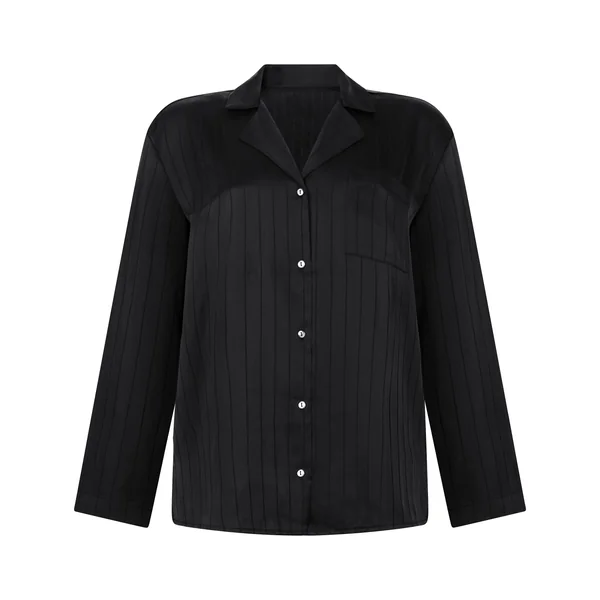 Veste en satin à rayures - Noir