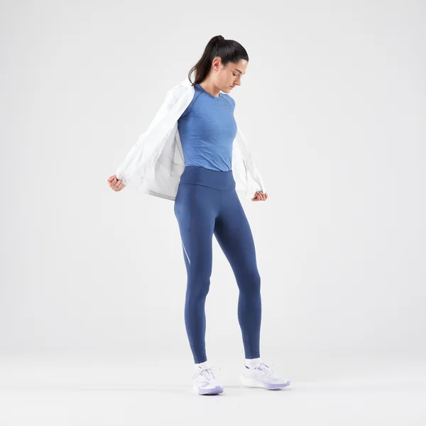 Veste imperméable de running femme - kiprun run 100 rain blanche