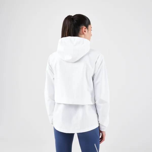 Veste imperméable de running femme - kiprun run 100 rain blanche