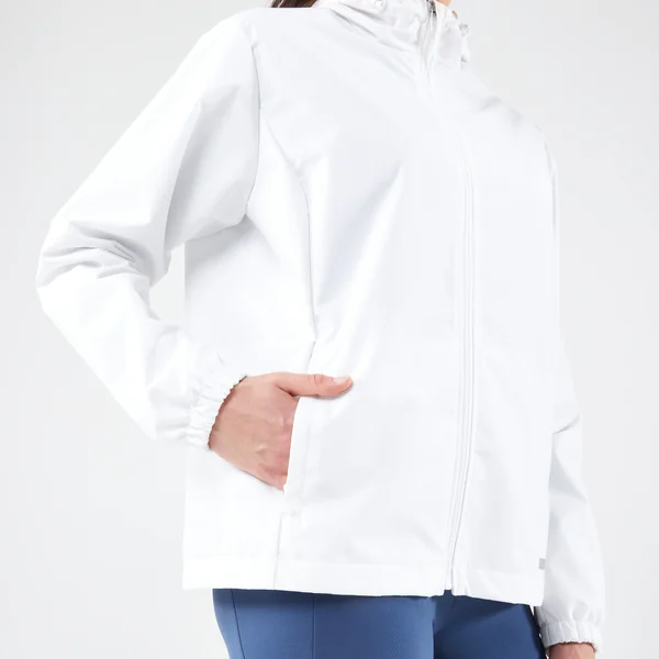 Veste imperméable de running femme - kiprun run 100 rain blanche