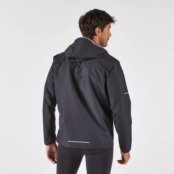 Veste imperméable run 100 homme noire