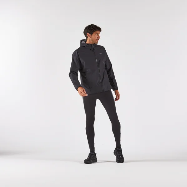 Veste imperméable run 100 homme noire