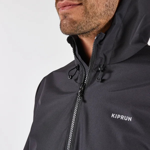 Veste imperméable run 100 homme noire