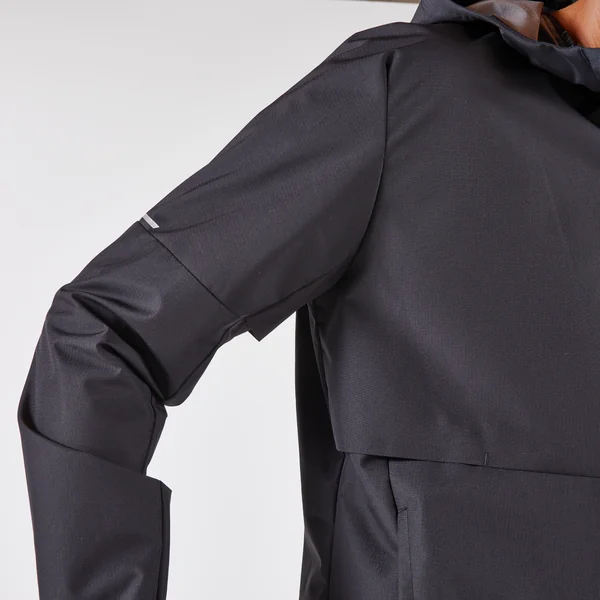 Veste imperméable run 100 homme noire