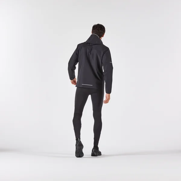 Veste imperméable run 100 homme noire