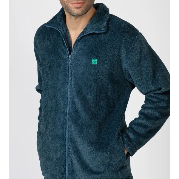 Veste pilou zippée pour homme bleu