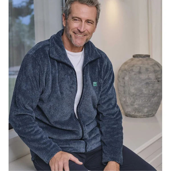 Veste pilou zippée pour homme bleu
