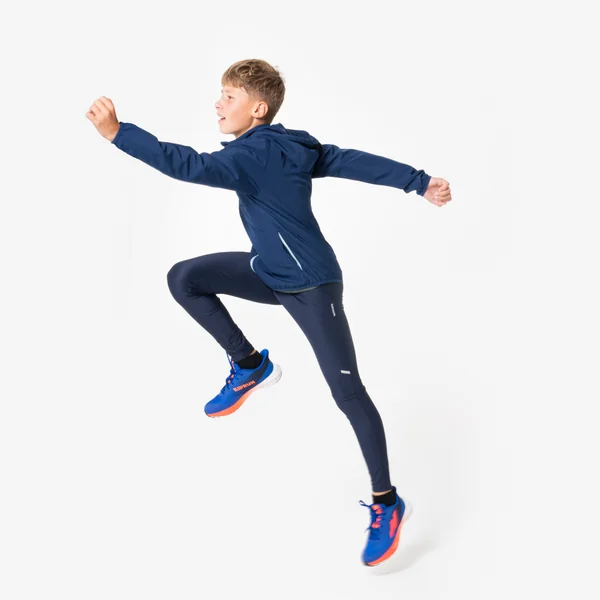 Veste Running coupe vent Enfant - KIPRUN Wind Jacket JR Bleu marine