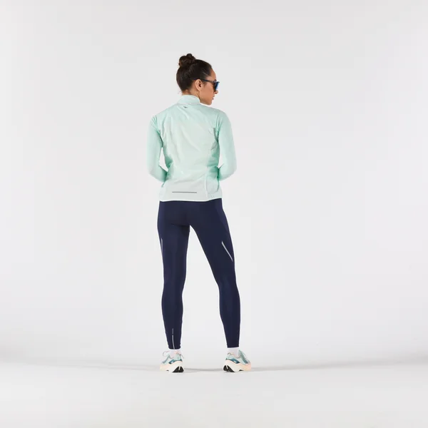 Veste running sans manche coupe vent Femme, KIPRUN Run wind 500 vert clair