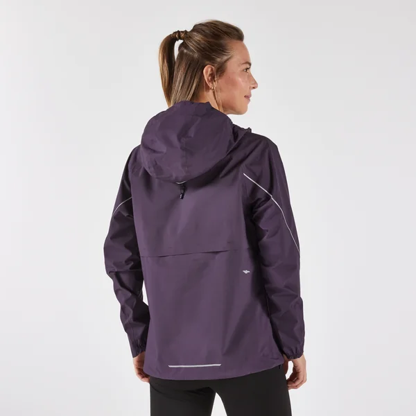 Veste running trail imperméable et respirante Femme, KIPRUN Run 500 aubergine