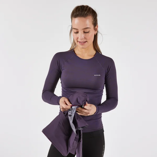 Veste running trail imperméable et respirante Femme, KIPRUN Run 500 aubergine