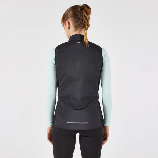 Veste sans manches chaude de running Femme, KIPRUN SM 500 Run warm noire