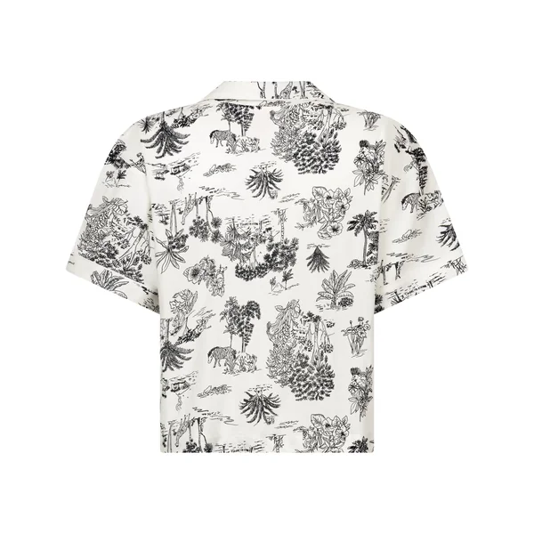 Veste tissée à manches courtes - Blanc