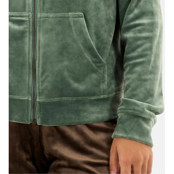 Veste zippée en velours Thurso Sealake vert amande