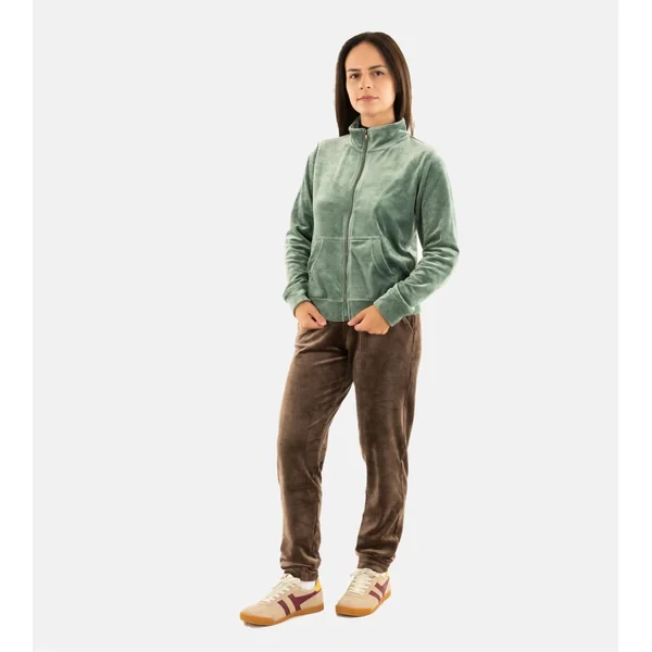Veste zippée en velours Thurso Sealake vert amande