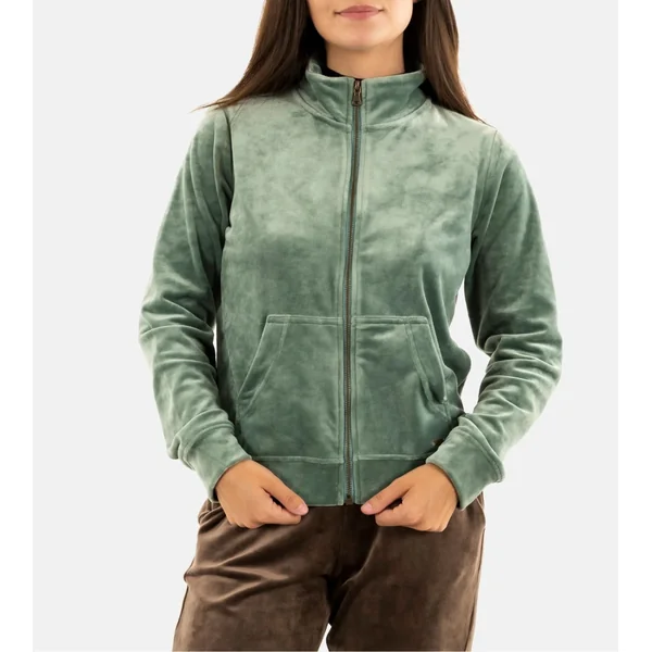Veste zippée en velours Thurso Sealake vert amande