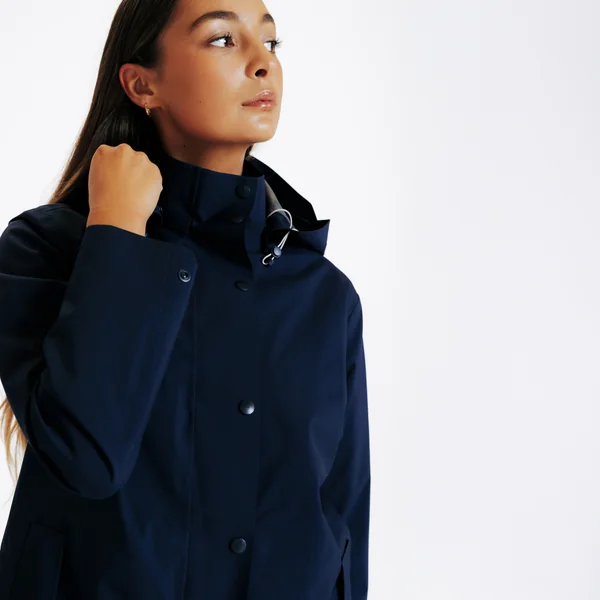 Veste équitation longue imperméable - marine