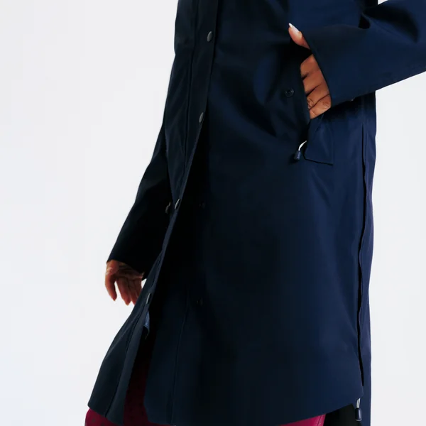 Veste équitation longue imperméable - marine