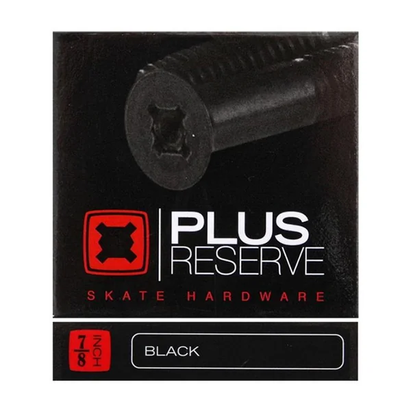 Visserie Skateboard PLUS Reserve Visserie Jeu De 8 0.875 Pouce Black