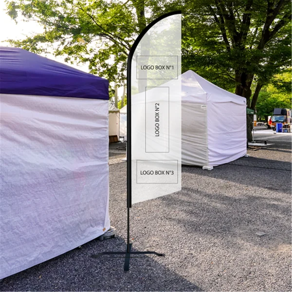 Voile de remplacement oriflamme personnalisée polyester recyclé taille M - 285cm