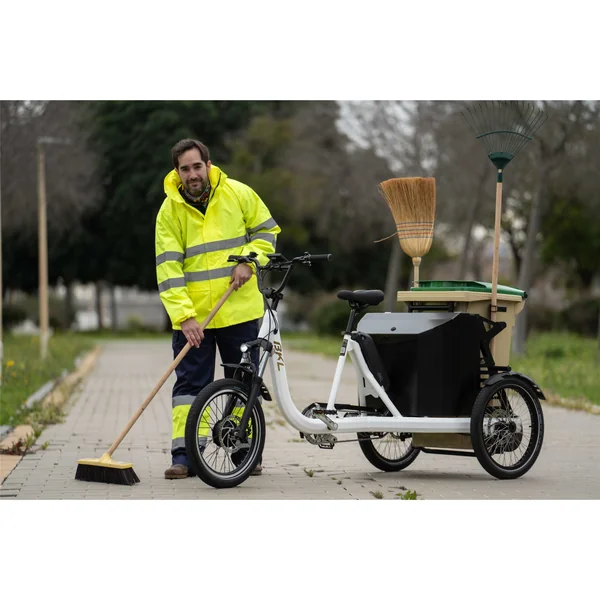 Vélo cargo Bkl - Triporteur Cube blanc