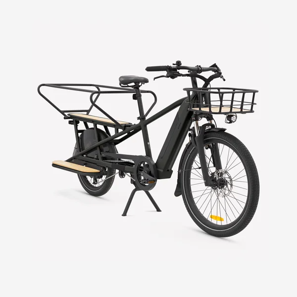 Vélo cargo électrique longtail chargement arrière R500E noir