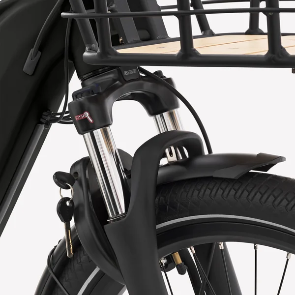 Vélo cargo électrique longtail chargement arrière R500E noir
