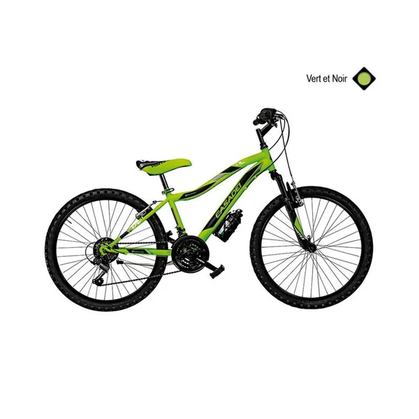 Vélo CASADEI mtb 24 vortex 18v f.susp. h38 noir vert