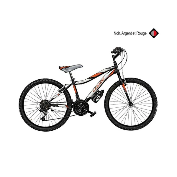Vélo CASADEI mtb 24 vortex 18v h50 noir argent rouge