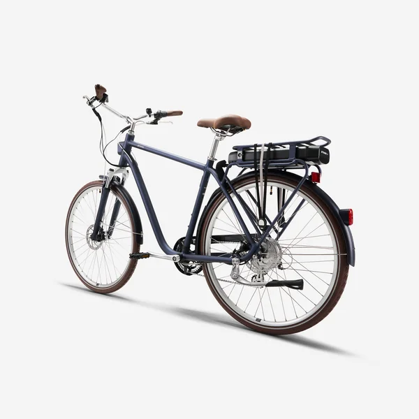 Vélo de ville électrique elops 900 cadre haut bleu marine