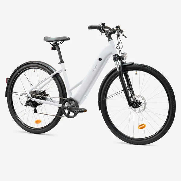 Vélo tout chemin électrique cadre bas, e-actv 100 gris perle