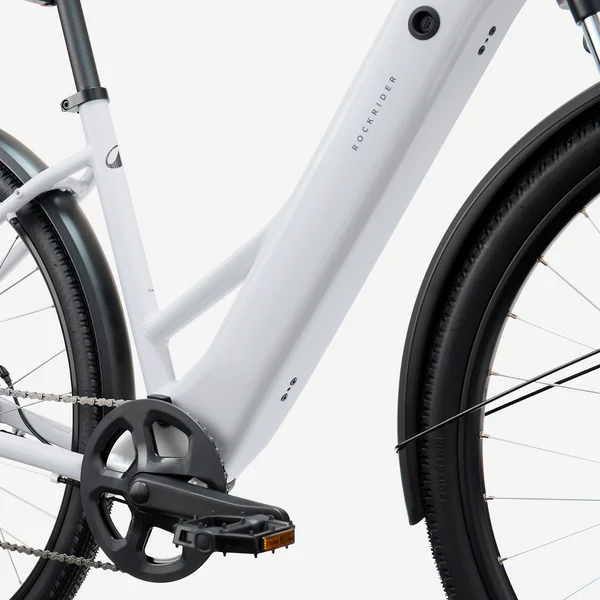 Vélo tout chemin électrique cadre bas, e-actv 100 gris perle