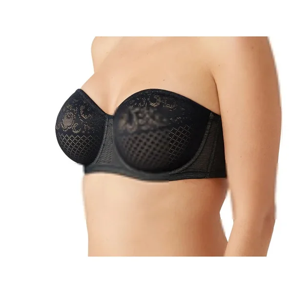 Wacoal - Soutien-gorge en dentelle sans bretelles 36 (80) D Noir Halo