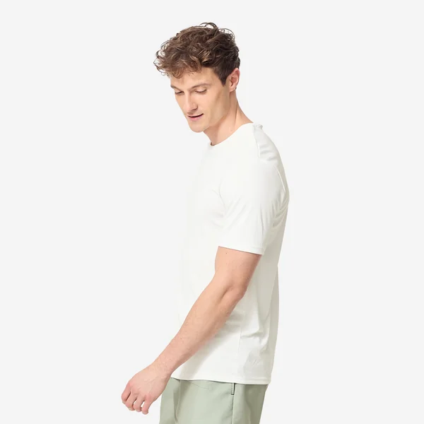 Water tee shirt top anti uv surf manches courtes homme blanc